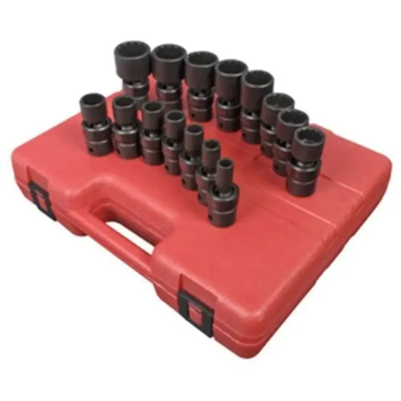 Sunex 1/2 in Dr. 12 Pt. 15 Pc. SAE Universal Impact Socket Set