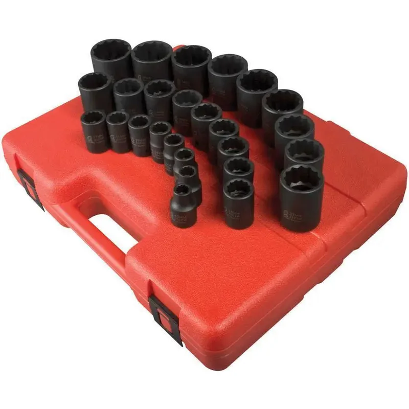 Sunex 1/2 in Dr. 12 Pt. 26 Pc. Metric Impact Socket Set
