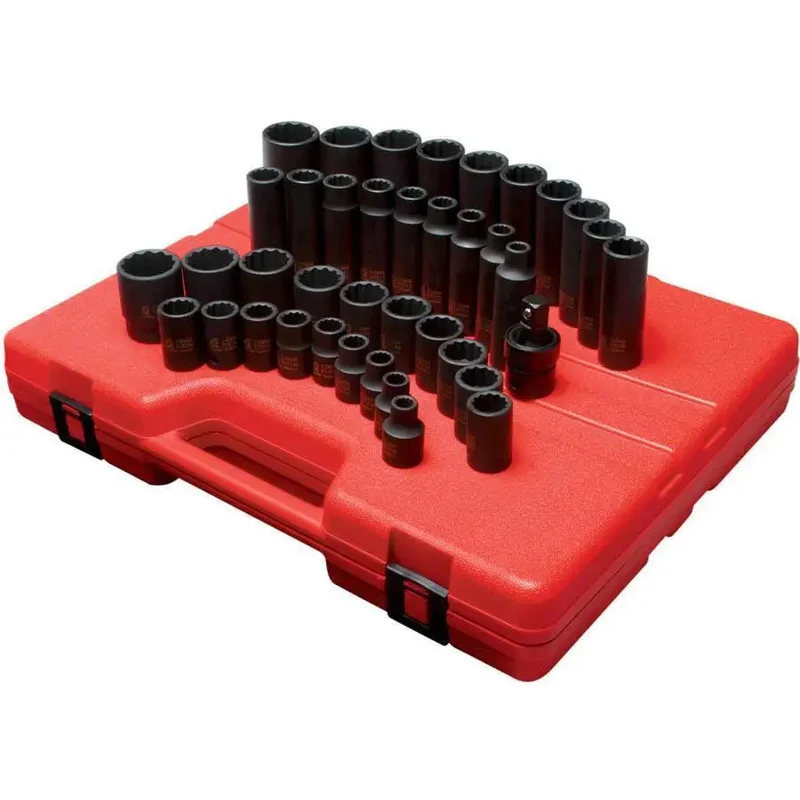 Sunex 1/2 in Dr. 12 Pt. 39 Pc. Metric Master Impact Socket Set