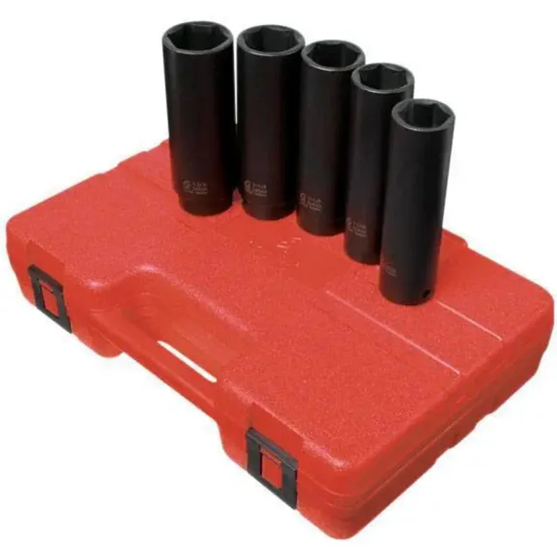 Sunex 1/2 in Dr. 5 Pc. SAE Extra Long Impact Socket Set