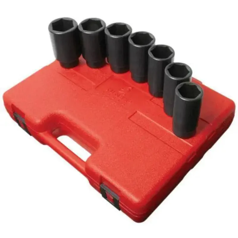 Sunex 1/2 in Dr. 7 Pc. Metric Deep Spindle Nut Impact Socket Set