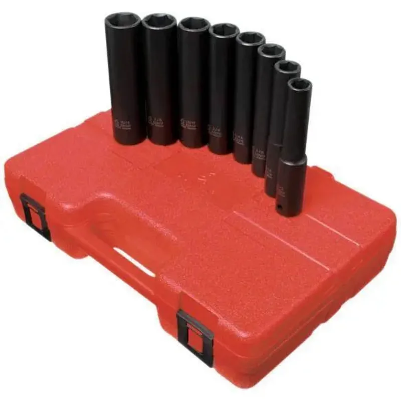 Sunex 1/2 in Dr. 8 Pc. SAE 5 in Extra Long Deep Impact Socket Set
