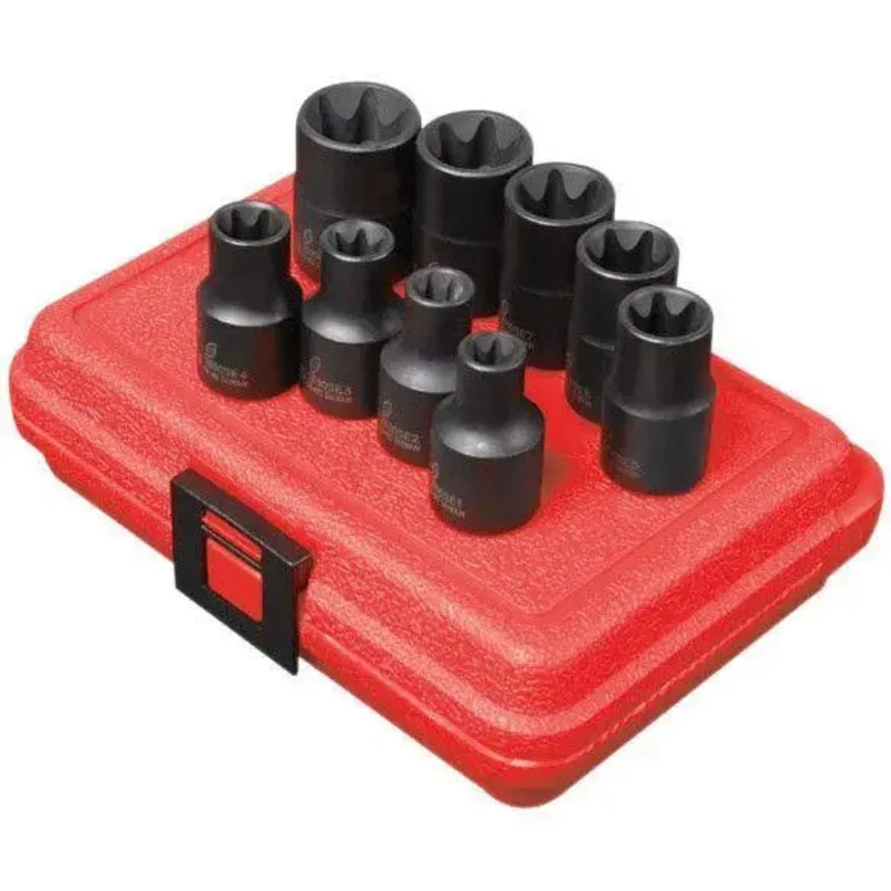 Sunex 1/2 in Dr. 9 Pc. External Star Impact Socket Set