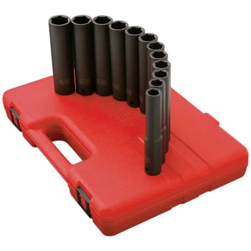 Sunex 1/2 in Dr. 9 Pc. Metric Extra Long Deep Impact Socket Set