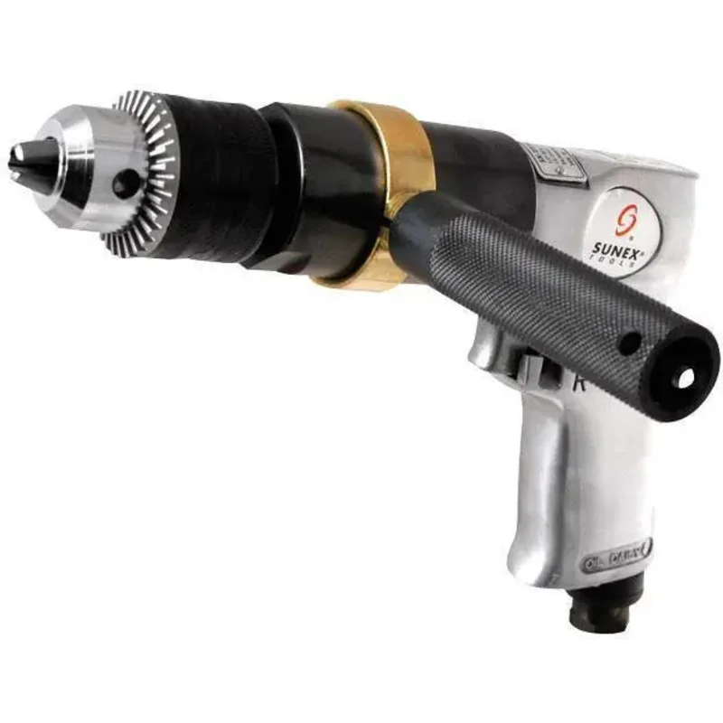 Sunex 1/2 in Reversible Air Drill w/Geared Chuck