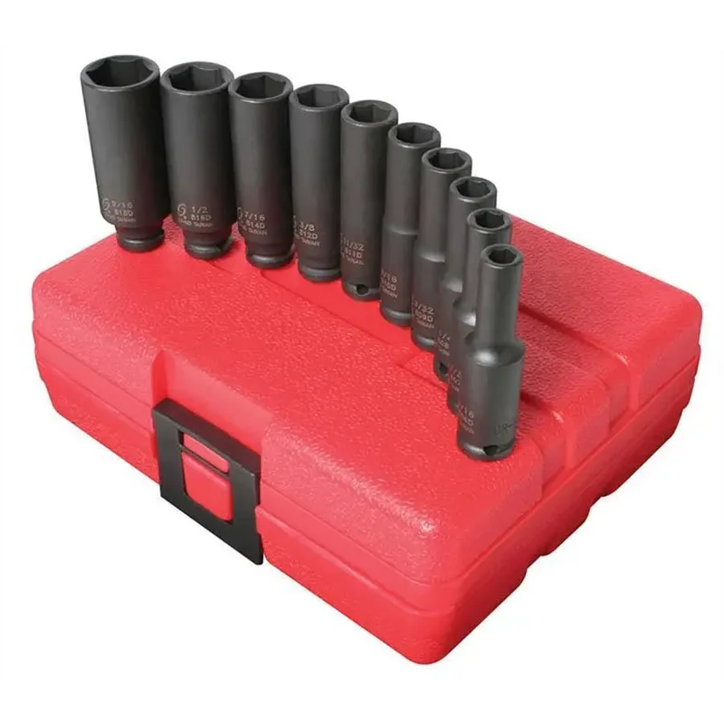 Sunex 1/4 in Dr. 10 Pc. SAE Deep Impact Socket Set