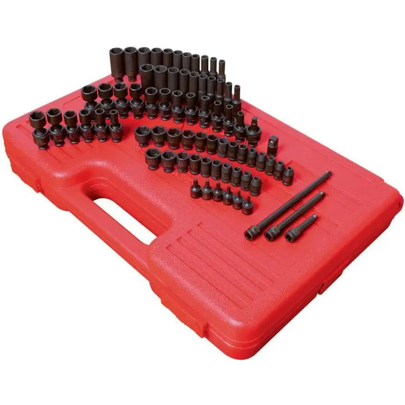 Sunex 1/4 in Dr. 74 Pc. SAE and Metric Master Impact Socket Set