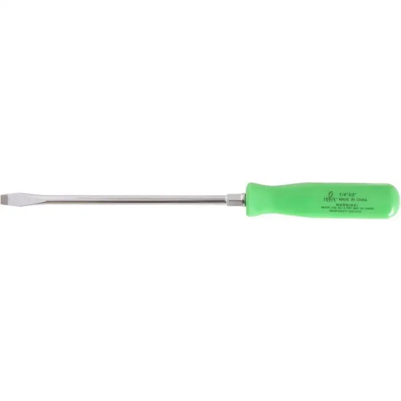 Sunex 1/4 in x 6 in Slotted Screwdriver-Neon Green