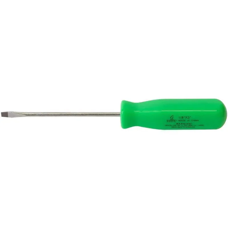 Sunex 1/8 in x 3 in Slotted Screwdriver-Neon Green