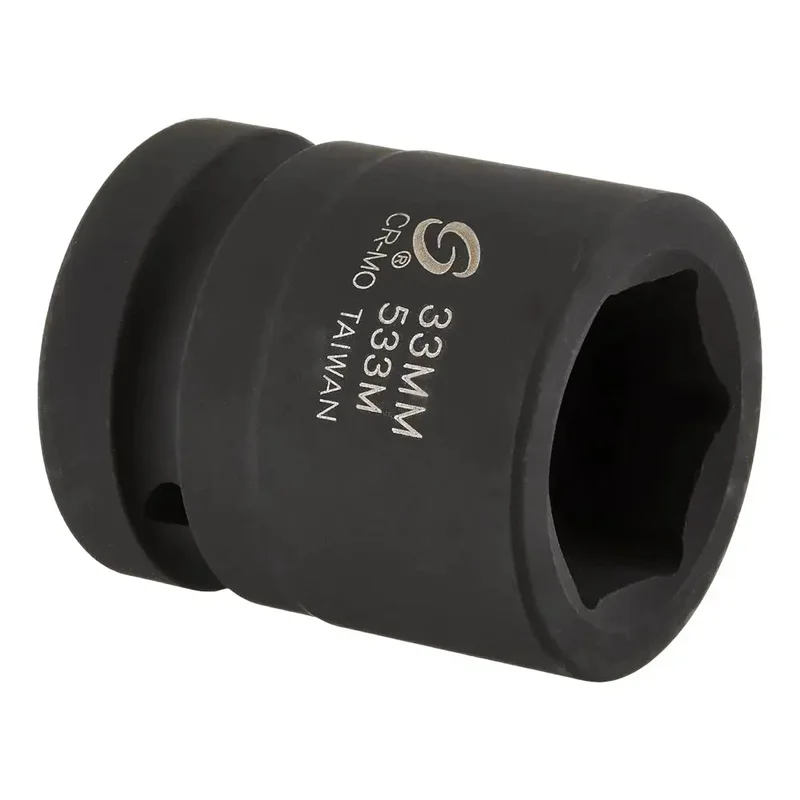 Sunex 1" Dr Metric Standard Socket, 33mm (6pt) - 533M