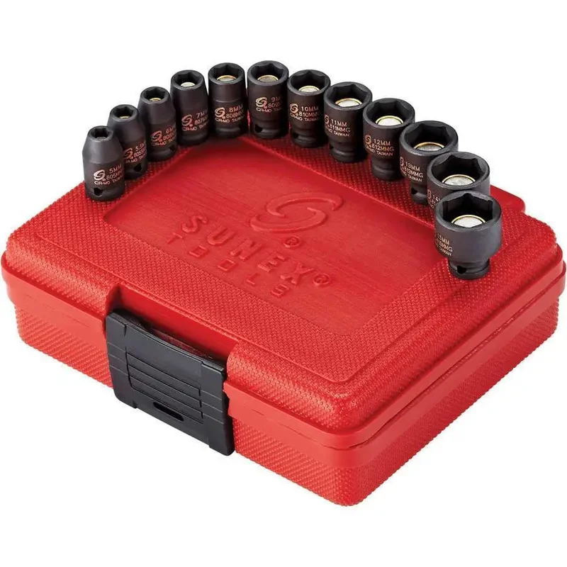 Sunex 12pc. 1/4 in Drive Metric Magnetic Impact Socket Set