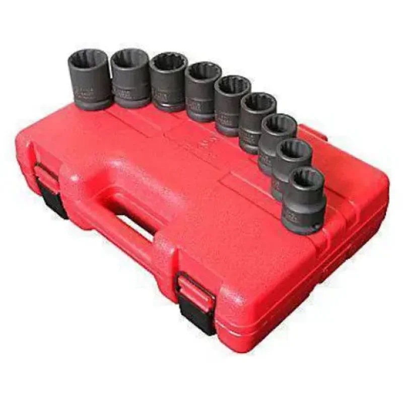 Sunex 3/4 in Dr. 12 Pt. 9 Pc. SAE Thin Wall Impact Socket Set
