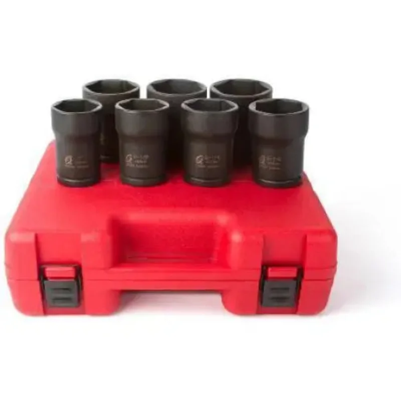 Sunex 3/4 in Dr. 7 Pc. Truck Pinion Locknut Impact Socket Set