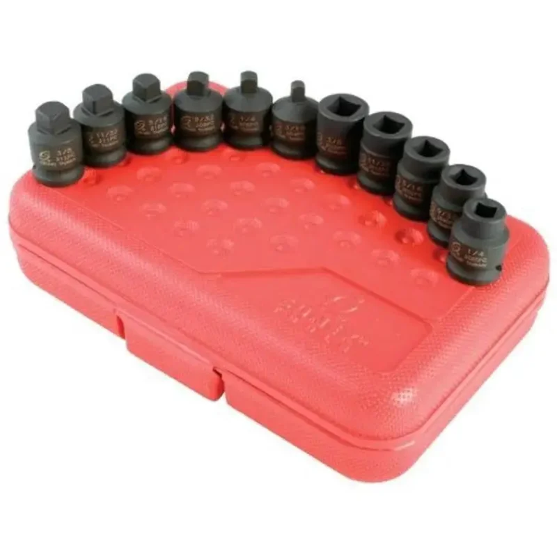 Sunex 3/8 in Dr. 11 Pc. Drain/Pipe Plug Impact Socket Set