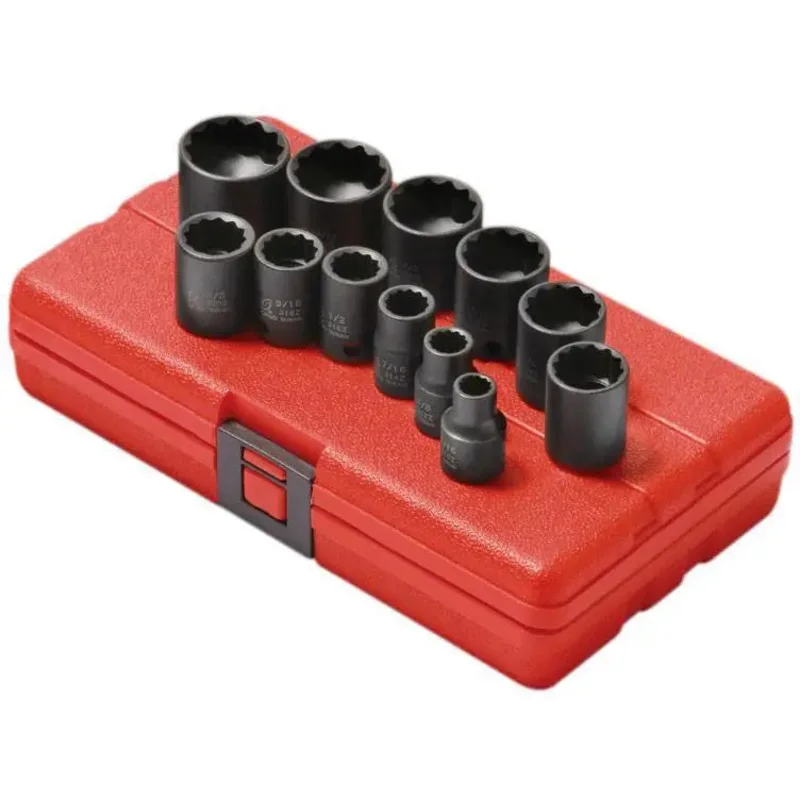 Sunex 3/8 in Dr. 12 Pt. 12 Pc. SAE Impact Socket Set