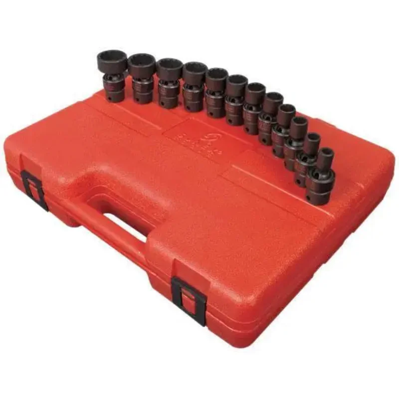 Sunex 3/8 in Dr. 12 Pt. 12 Pc. SAE Universal Impact Socket Set