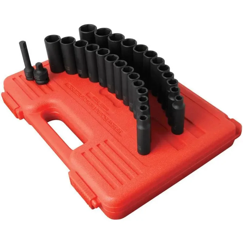 Sunex 3/8 in Dr. 28 Pc. SAE and Metric Master Double Deep Impact Socket Set