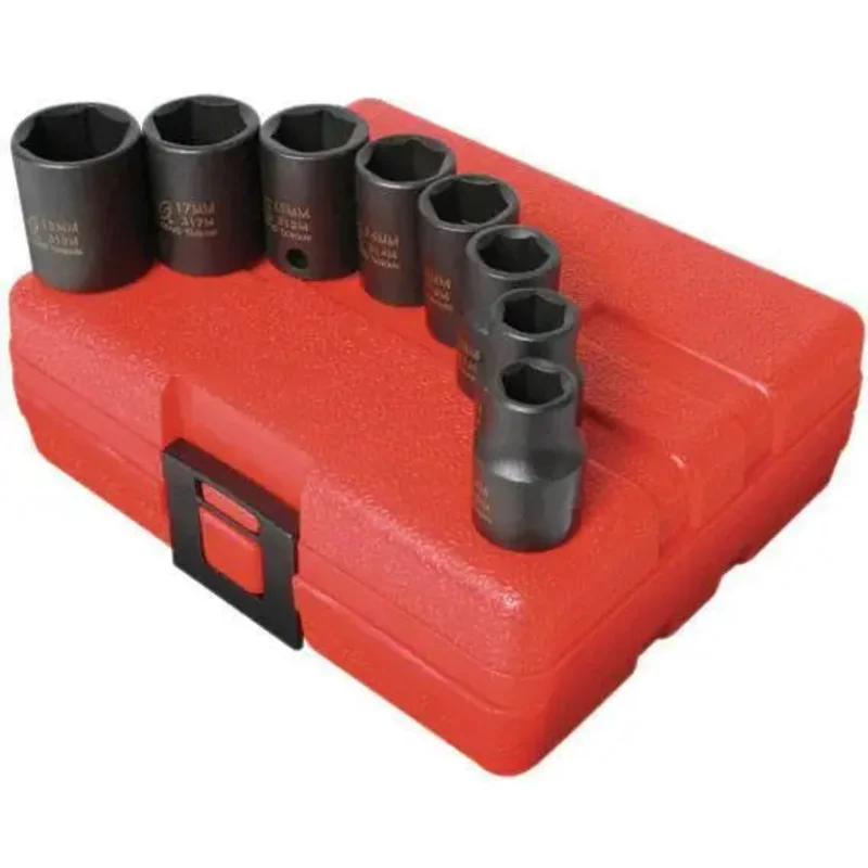 Sunex 3/8 in Dr. 8 Pc. Metric Impact Socket Set