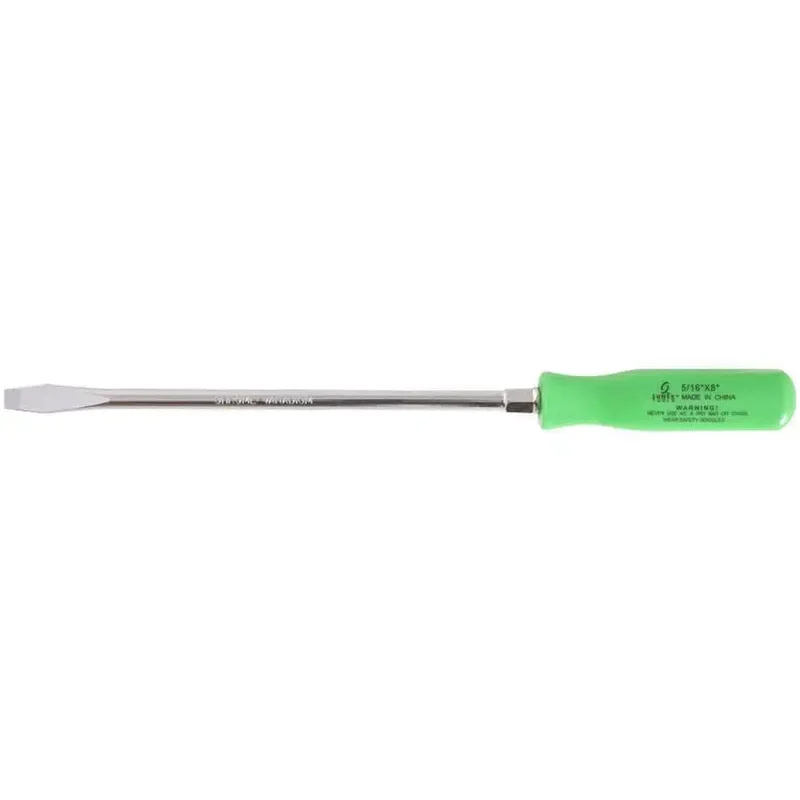 Sunex 5/16 in x 8 in Slotted Screwdriver-Neon Green