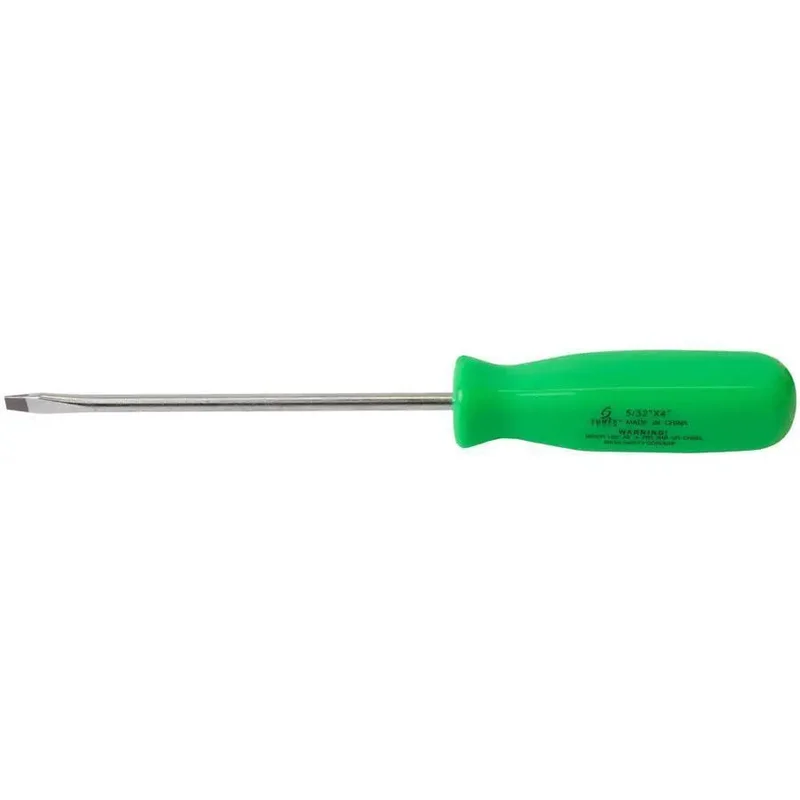 Sunex 5/32 in x 4 in Slotted Screwdriver-Neon Green
