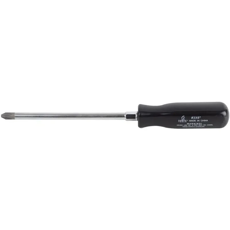 Sunex 6 in x #3 Phillips Screwdriver-Black