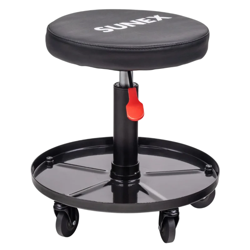 Sunex 8509B Pneumatic Rolling Shop Seat with Tool Tray, Adj. Mechanic Stool