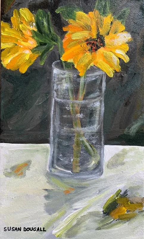 Sunflower with Vase, 10.5"L x 17.5"W