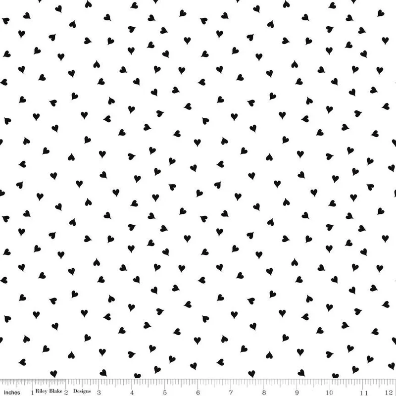 TAKE HEART: Small Hearts-White (1/4 Yard)