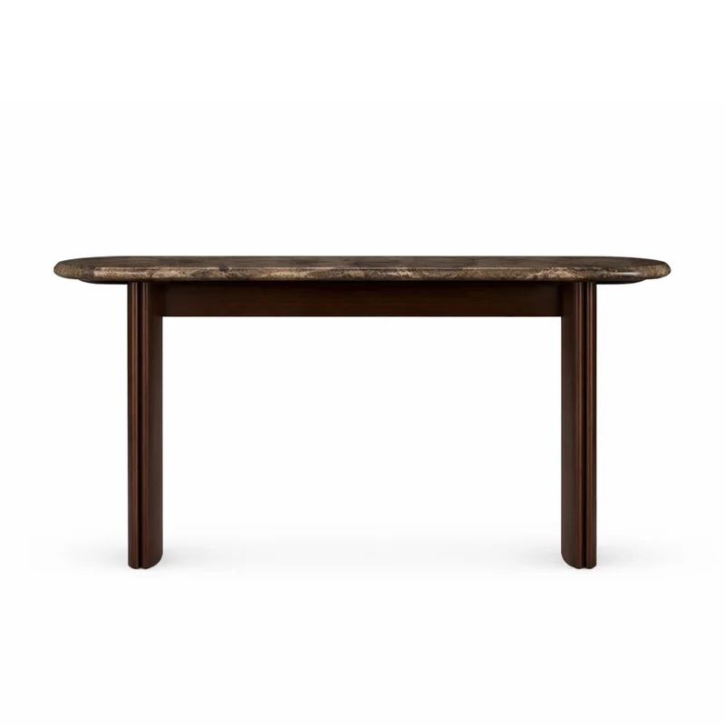 Tathra Console Table, Espresso, Dark Emperador, 59"W 15.75"D 29.5"H
