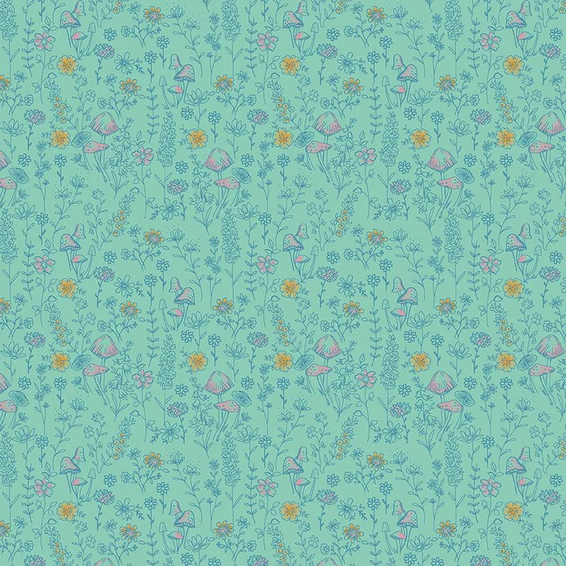 Terrain of Thought: Mushroom Meadow- Atlantis (1/4 Yard)