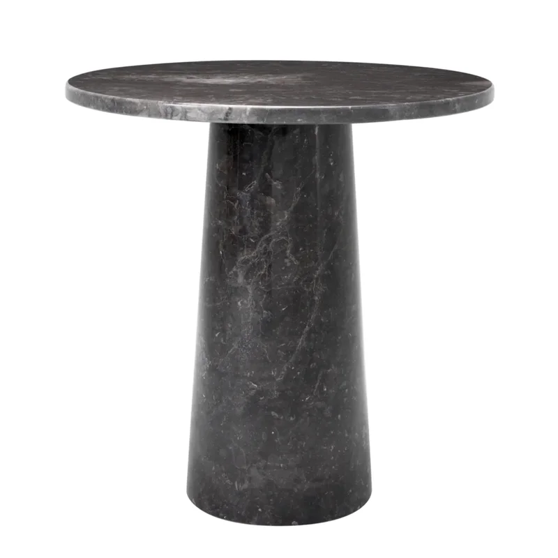 Terry Side Table - Grey Marble, 21.65"Dia