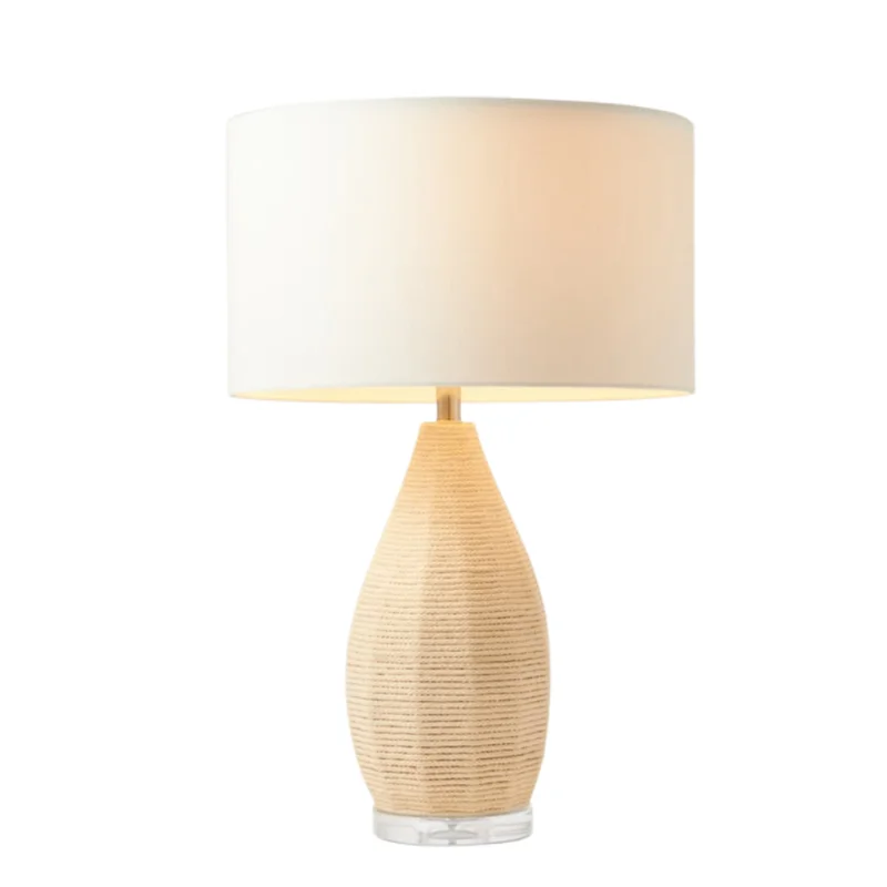 Thatcher Table Lamp, Cream Rope, 29"H
