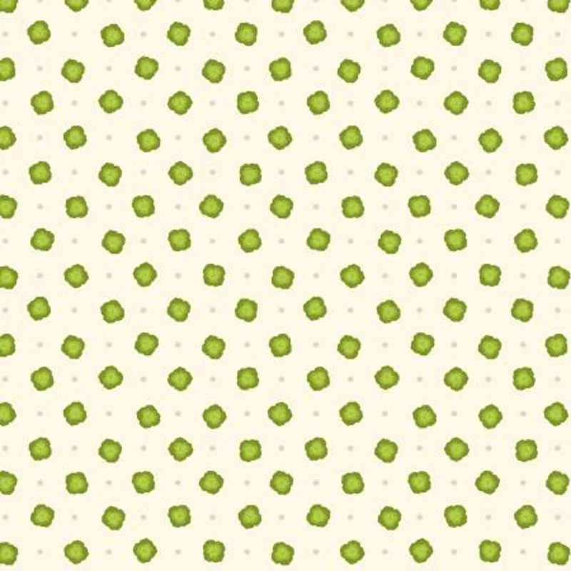 The Kitchen Garden: Polka Dot Cabbage- Cream (1/4 Yard)