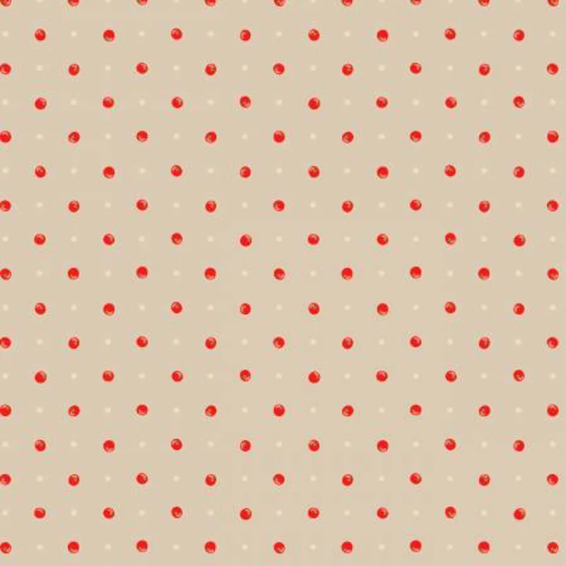 The Kitchen Garden: Polka Dot Tomato- Natural (1/4 Yard)