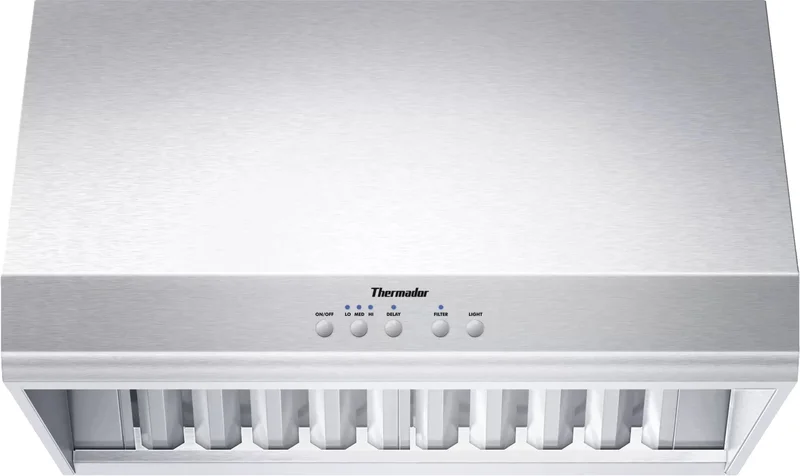 Thermador - 29.9375 Inch 1300 CFM Wall Mount and Chimney Range Vent in Stainless - PH30HS Stainless