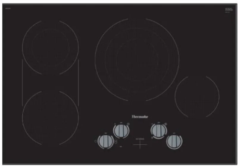 Thermador - 31 inch wide Electric Cooktop in Black - CEM305TB Black