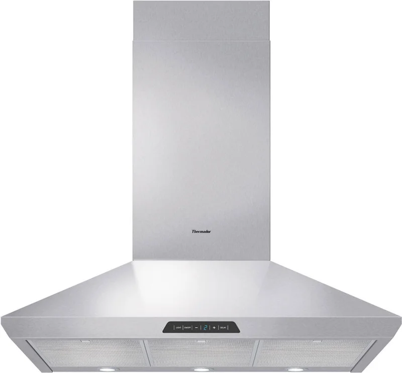 Thermador - 35.5 Inch 1300 CFM Wall Mount and Chimney Range Vent in Stainless - HMCN36FS Stainless