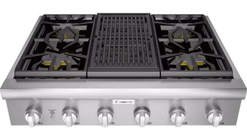 Thermador - 35.9375 inch wide Gas Cooktop in Stainless - PCG364WL Stainless