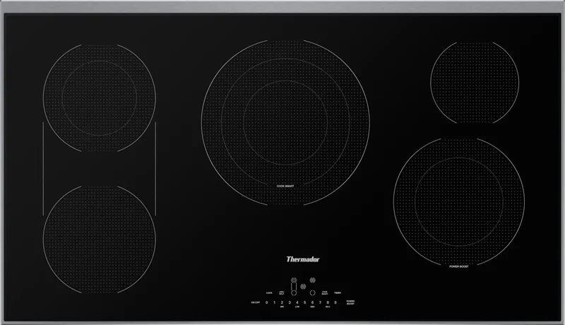 Thermador - 37 Inch Electric Cooktop in Black - CET366YB Black