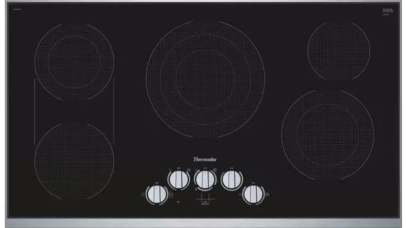Thermador - 37 inch wide Electric Cooktop in Black - CEM366TB Black