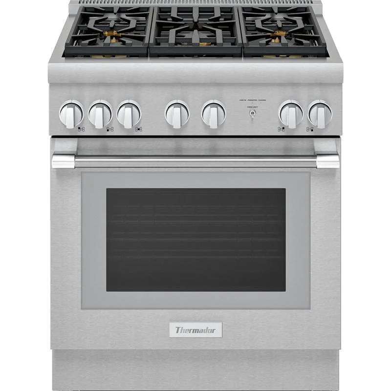 Thermador - 4.4 cu. ft Dual Fuel Range in Stainless - PRD305WHC Stainless