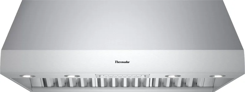 Thermador - 47.9375 Inch 1300 CFM Wall Mount and Chimney Range Vent in Stainless - PH48GS Stainless