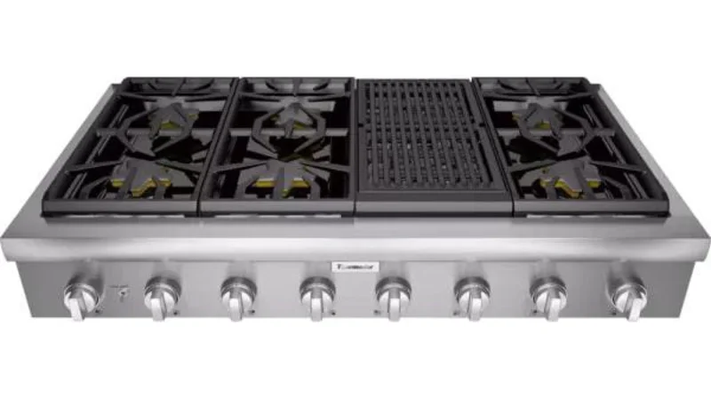 Thermador - 47.9375 inch wide Gas Cooktop in Stainless - PCG486WL Stainless