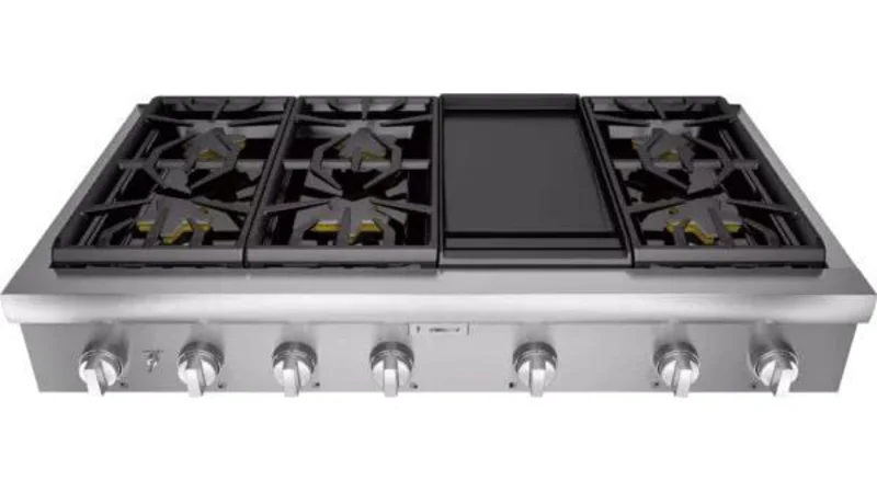 Thermador - 48 Inch Gas Cooktop in Stainless (Open Box) - PCG486WD Stainless (Open Box)