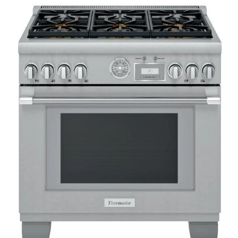 Thermador - 5.7 cu. ft Dual Fuel Range in Stainless (Open Box) - PRD366WGC Stainless (Open Box)