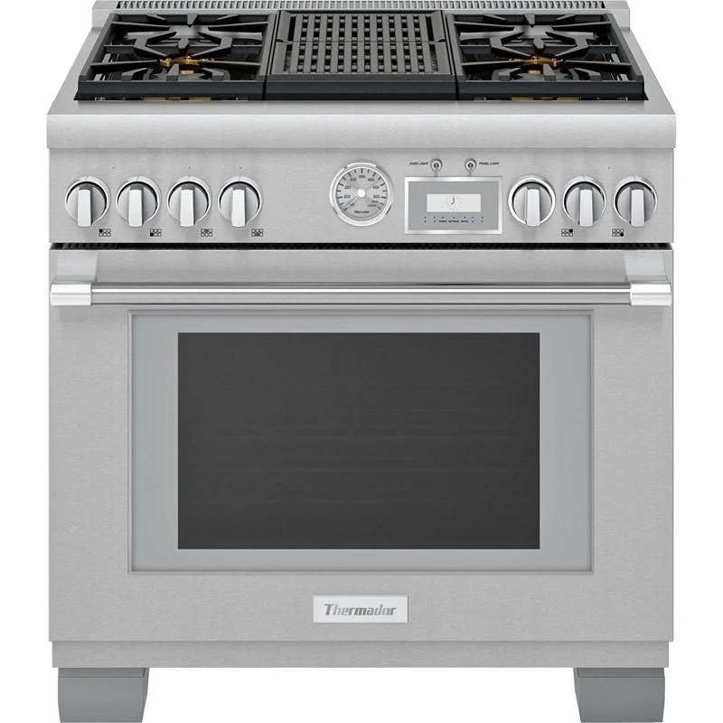 Thermador - 5.7 cu. ft Gas Range in Stainless - PRG364WLG Stainless