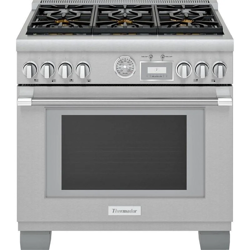 Thermador - 5.7 cu. ft Gas Range in Stainless - PRG366WG Stainless