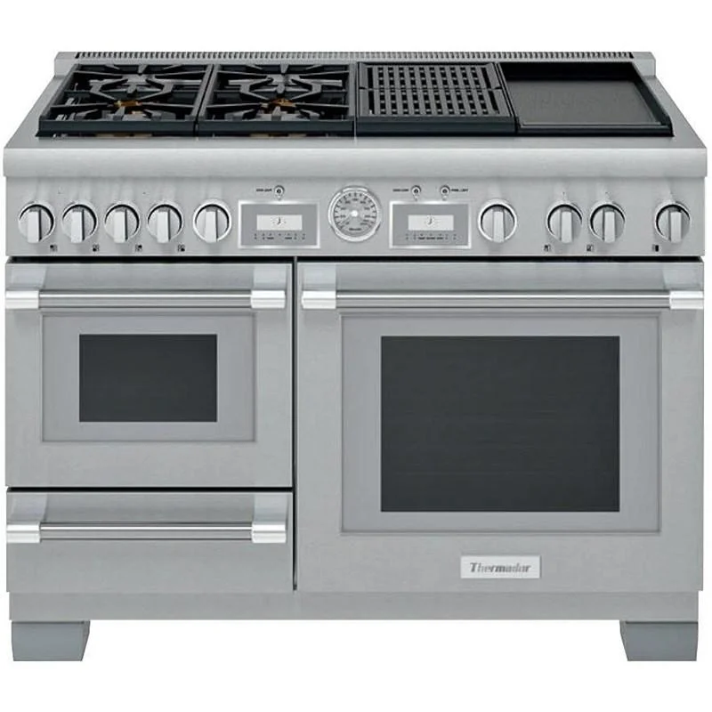 Thermador - 6.5 cu. ft Dual Fuel Range in Stainless - PRD48WCSGC Stainless