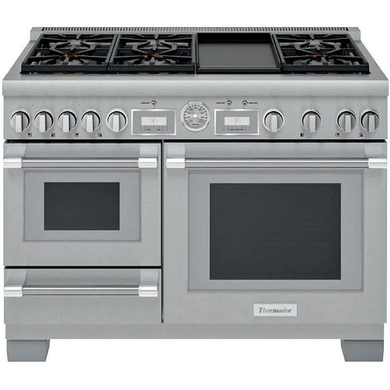 Thermador - 6.5 cu. ft Dual Fuel Range in Stainless - PRD48WDSGC Stainless