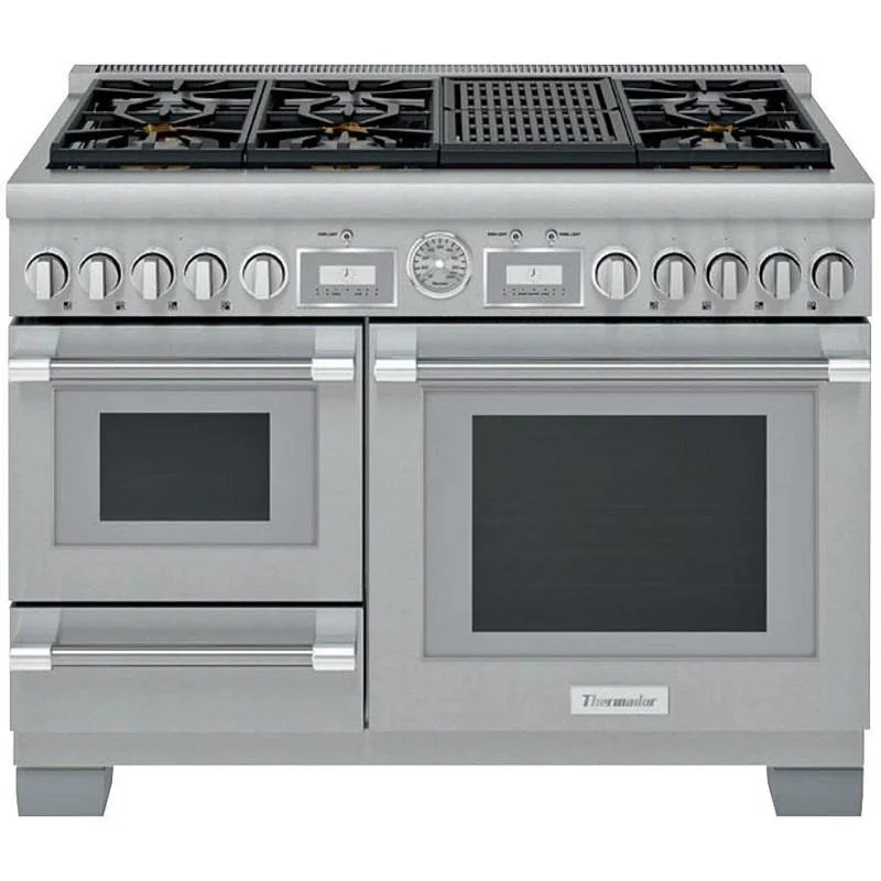 Thermador - 6.5 cu. ft Dual Fuel Range in Stainless - PRD48WLSGC Stainless